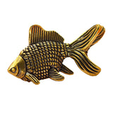 Maxbell Brass Fish Goldfish Animal Statue Small Collectible Gift for Home Car Office