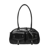 Maxbell Women Underarm Bag Portable Black Clutch Bag for Shopping Birthday Traveling