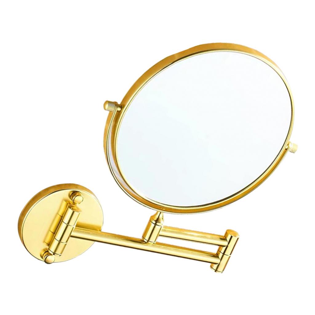 Maxbell Maxbell Double Sided Wall Mount 3X Magnifying Cosmetic Shaving Swivel Mirror Golden