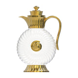 Maxbell Glass Pitcher Arabic Glass Carafe Milk Beverage Housewarming Beach Water Jug Gold