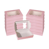 Maxbell 12 Pieces Small Treat Boxes Portable Pastry Box for Valentine Home Cake Shop pink