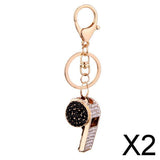 Maxbell 2xCreative Crystal Whistle Pendant Key Ring Chain Car Key/Bag Charms