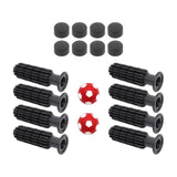 Maxbell 8 Pieces Table Football Replacement Handles with End Caps Nonslip Components Bright Red Footballs