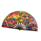 Maxbell Folding Fan Props Foldable with Bamboo Frames for Night Club Parties Cosplay Life Tree