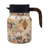 Maxbell Vacuum Kettle Floral Teapot Portable Hot Water Bottle for Party Home Kitchen pink