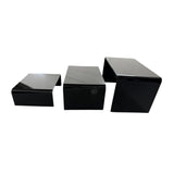 Maxbell 3 Pieces Acrylic Display Stand Shelf for Action Figure Collectibles Cupcakes black