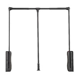 Maxbell Adjustable Wardrobe Lift Rail Organizer Accessory for Cloakroom Side Mounted Gray 93cm to 125cm