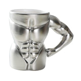 Maxbell Ceramic Mug Creative Breakfast Mug with Handle for Kitchen Restaurant Office Silver and White