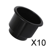 Maxbell 10xBlack Center Hole Recessed Cup Drink Holder for Marine Boat Car RV