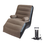 Maxbell Lazy Sofa with Armrest Seating Inflatable Sofa Chair for Camping Travel Home brown