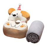 Maxbell Office Desk Napping Pillow Versatile Sleeping Pillow for Travel Bedroom Sofa YellowEarwithBlanket