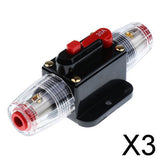 Maxbell 3xDC 12V-24V Car Audio Inline Manual Reset Circuit Breaker Fuse Switch 30AMP