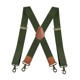 Maxbell 2xSuspenders for Men Heavy Duty Suspenders Adjustable Casual 3.5cm Wide Braces Green