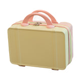 Maxbell Makeup Travel Case Carrying Suitcase with Soft Handle Cosmetic Organizer Bag Yellow Pink