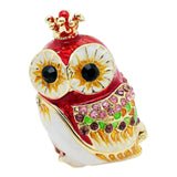 Maxbell Owl Trinket Box Collectible Keepsake Owl Figurine for Unique Women Room Red