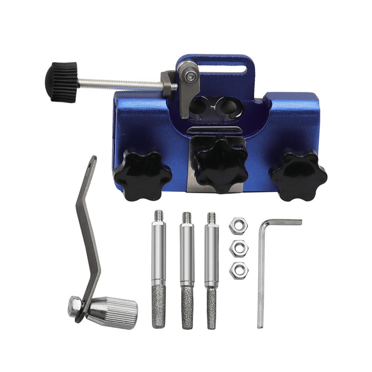 Maxbell Chain Saw Sharpening Jig Tool Kit Length 8.5cm Sturdy Aluminum Alloy Portable Blue