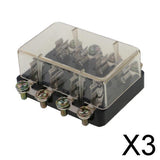 Maxbell 3xUniversal Car Auto Vehicle Boat Truck Audio 12V 6Way Fuse Box Holder Circuit 4-WAY