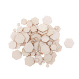 Maxbell 200Pieces Natural Hexagonal Unfinished Wood Chip Embellishment for DIY Craft