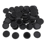 Maxbell 200 Pieces Black White Flattened Bottle Caps for DIY Hair Bows Craft 25mm