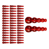 Maxbell 2x50Pcs Stacked Fishing Beads Kit Fishing Lures Tackle for Perch Trout Walleye Red
