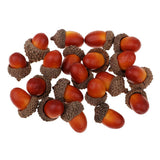 Maxbell 20 Pieces Mini Acorns Artificial Lifelike Simulation Small Acorn Accents Decoration Fake Fruit Home House Kitchen Decor - 17x25mm - Aladdin Shoppers