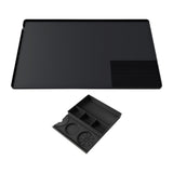 Maxbell Silicone Coffee Mat Non Slip 60x40 cm with Raised Edges Espresso Machine Mat Black