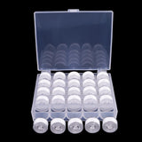 Maxbell 50Pcs Black & White Bobbins and Sewing Thread with Case for Brother Singer