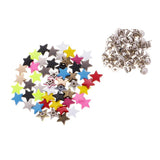 Maxbell 100 Sets Metal Star Pentagram Stud Rivet Spike Punk Screw for Leathercraft