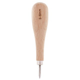 Maxbell 1 Set Wood Handle Steel Straight Sewing Awl for Leather Crafts Making 3-6mm