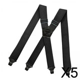 Maxbell 5xCasual Men Women Suspender Elastic Straps Adults x Type Heavy Duty 4 Clips