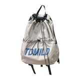 Maxbell Drawstring Backpack Large Capacity Fashion Gym Sack for Gym Outdoor Shopping Gray