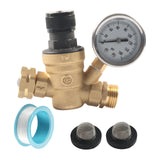 Maxbell RV Water Pressure Regulator Tape with Pressure Gauge for Water Hose