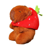 Maxbell Capybara Plush Keychain Toy Soft Ornament for Kids Boys Girls Creative Gifts Strawberry