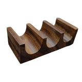 Maxbell Wooden Tacos Holder Multipurpose Divider Taco Platter for Counter Restaurant Triple