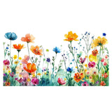 Maxbell Glass Sticker Multi-color Flower Window Cling for Restaurant Festival Office
