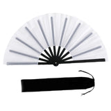 Maxbell Folding Fan Decorative Boots on The Ground Fan for Festival Carnival White