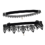 Maxbell Maxbell 2pcs Wedding Garter Embroidery Floral Sexy Garters Women/Female/Bride Black S