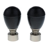 Maxbell 2-Piece Decorative Window Curtain Pole Rod End Cap Final Head 28mm 4# Black - Aladdin Shoppers