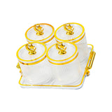 Maxbell Maxbell Dried Fruit Tray with Lid Covered Candy Jar for Party Living Room Countertop 4 Grid Clear