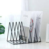 Maxbell 4x Metal Desk Book Holder Modern Minimalist Bookshelf for Home Office Black