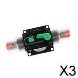Maxbell 3x30A Car Audio Inline Circuit Breaker Fuse Holder Manual Reset Switch