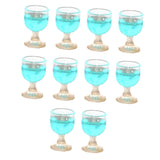 Maxbell 10x Dollhouse Drinking Water Cups Model Life Scene 1:12 Miniature Wine Glass Light Blue
