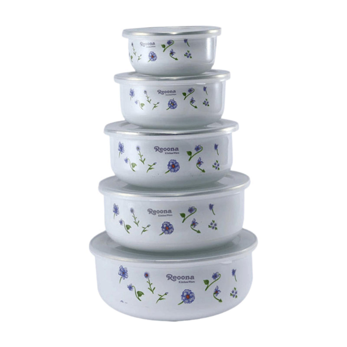 Maxbell 5x Enamel Bowls Multipurpose Prepared Bowls for Decorative Ice Cream Noodles Small Grass