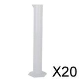 Maxbell 20x250ml 2.5ml Graduation Transparent Plastic Graduated Cylinder