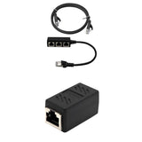 Maxbell Ethernet LAN Connector Adapter+RJ45 M/F Port Splitter & 1X Cat 6 Cable