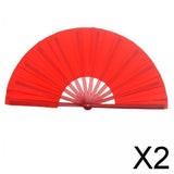 Maxbell 2xFolding Fans Tai Chi Kung Fu Gifts Accessories Red for Performance Party