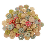 Maxbell Wholesale 100Pcs Handmade Wood Button Sewing DIY Craft Scrapbooking Embellishments - Aladdin Shoppers