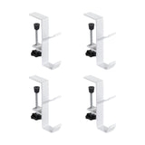 4 Pieces Desk Mount Bag Holders Storage Desk Bag Hook for Table Desk Cabinet White