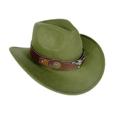 Maxbell Cowboy Hat Versatile Photo Props Comfortable Sunhat for Camping Party Travel Green