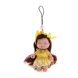 Maxbell Maxbell 4inch 10cm Adorable Elfin  Doll Little Doll in Yellow Floral Clothes Home Display Decor